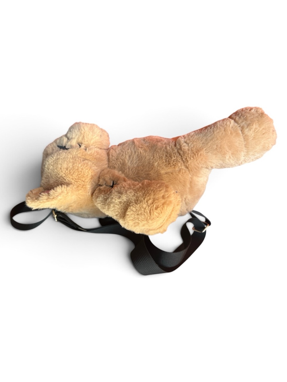 Broken Hearted Zombie Bear Plush Backpack - Beige with Pink Heart - Picture 4 of 5